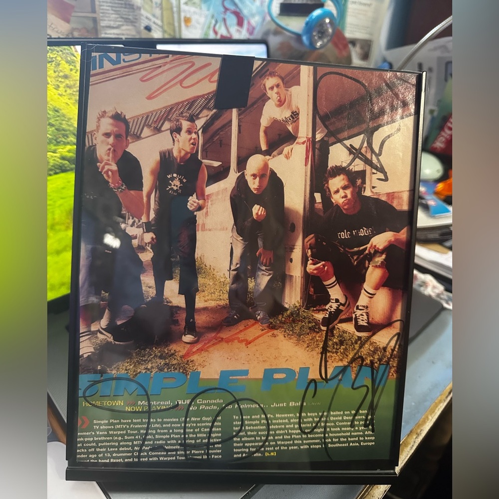 VINTAGE SIMPLE PLAN AUTOGRAPHED PRINT